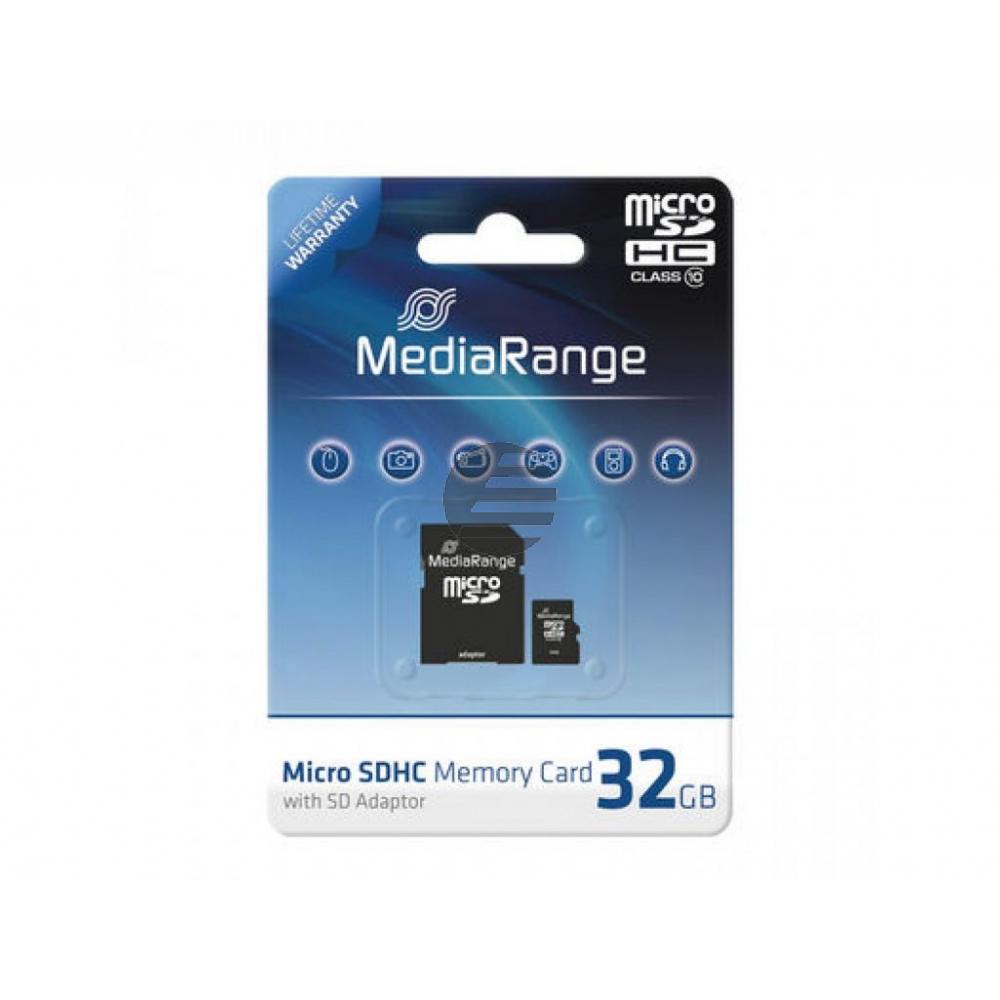 MEDIARANGE SDHC SPEICHERKARTE 32GB MR959 Klasse 10 mit SD Adapter
