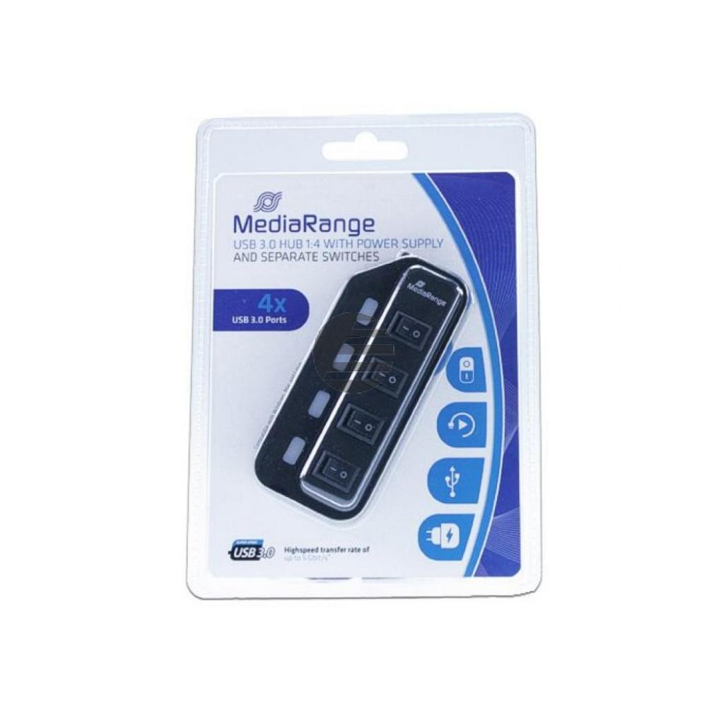 MEDIARANGE 1:4 USB 3.0 HUB MRCS505 Plug+Play