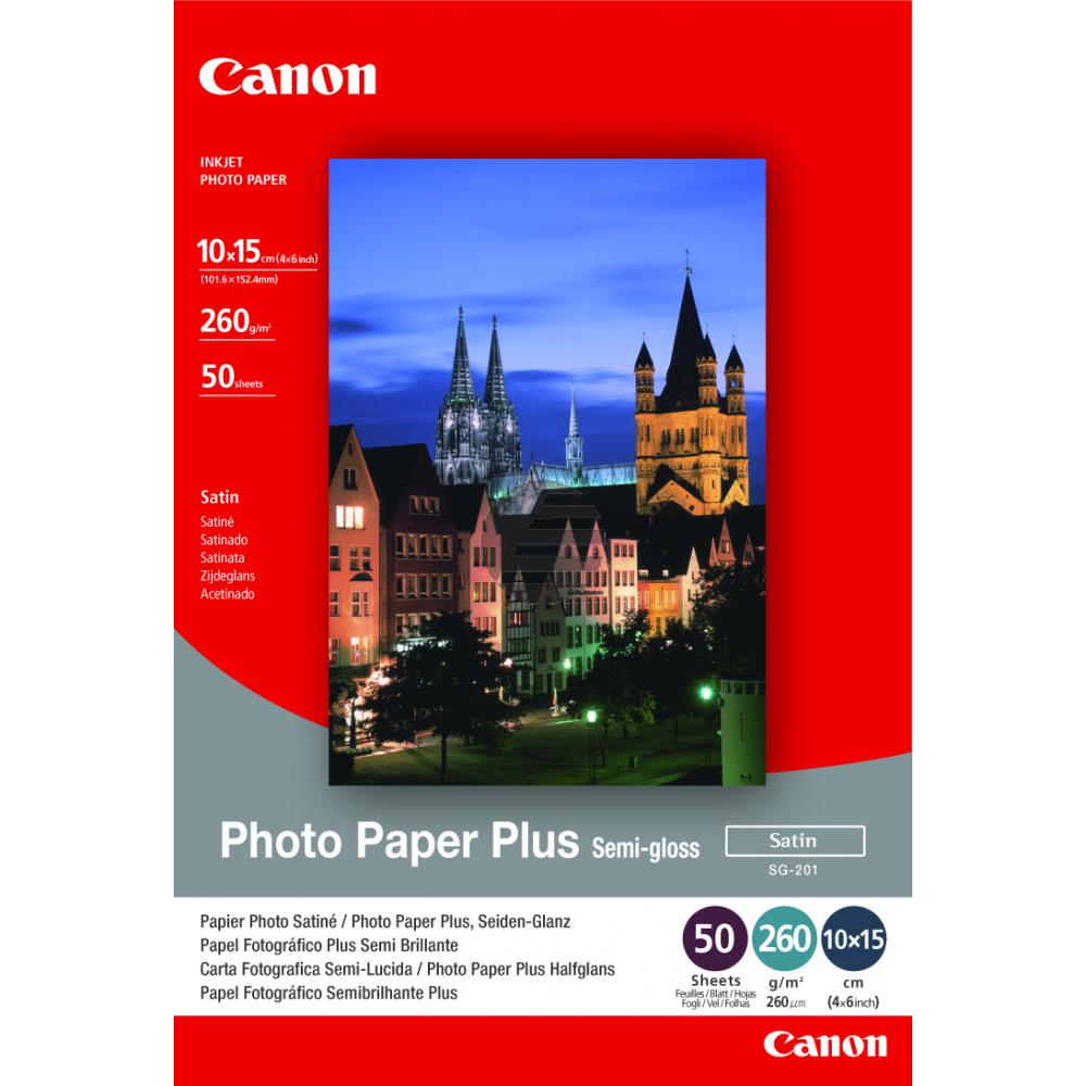 Canon Fotopapier satiniert weiß 50 Blatt 10 x 15 cm 260 g/m² (1686B015, SG-201)