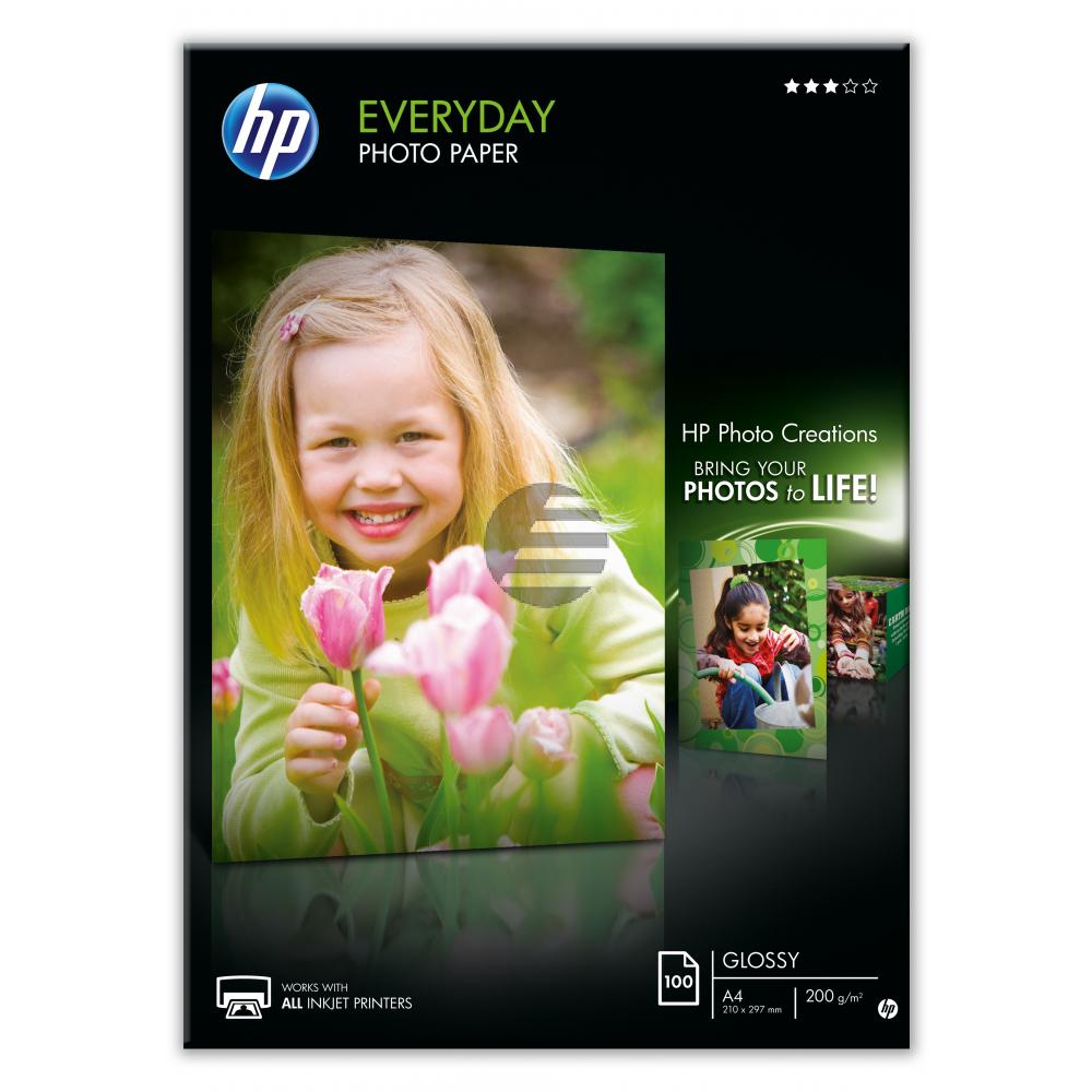 HP Fotopapier glänzend 100 Blatt DIN A4 200 g/m² (Q2510A)