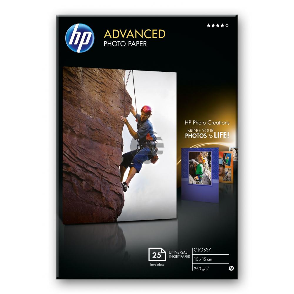 HP Fotopapier glänzend 25 Blatt 10 x 15 cm 250 g/m² (Q8691A)