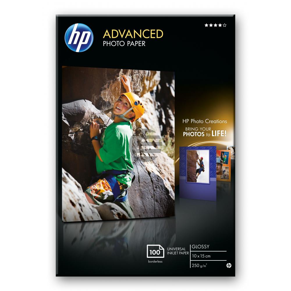 HP Fotopapier glänzend 100 Blatt 10 x 15 cm 250 g/m² (Q8692A)