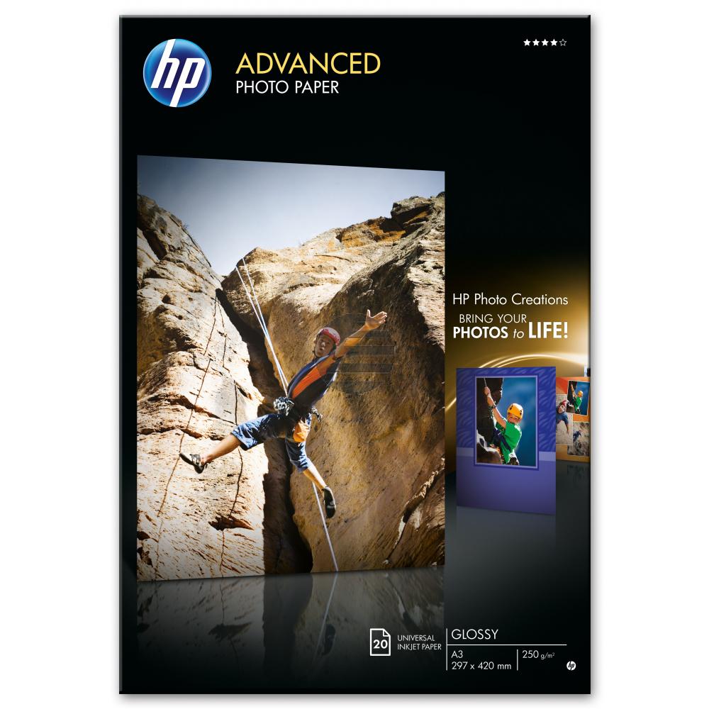 HP Fotopapier glänzend 20 Blatt DIN A3 250 g/m² (Q8697A)