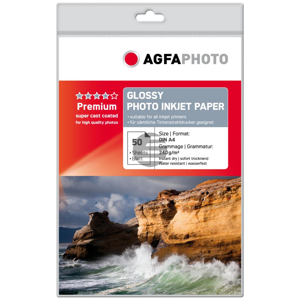 Agfaphoto Inkjetpapier weiß 50 Blatt DIN A4 240 g/m² (AP24050A4)
