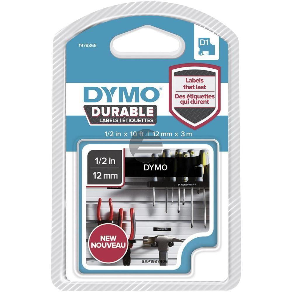 Dymo Schriftbandkassette 12mm weiß/schwarz (1978365)