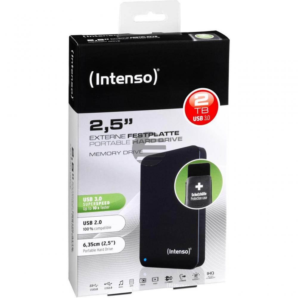 INTENSO 2.5 HDD FESTPLATTE EXTERN 2TB 6023580 USB 3.0 tragbar schwarz