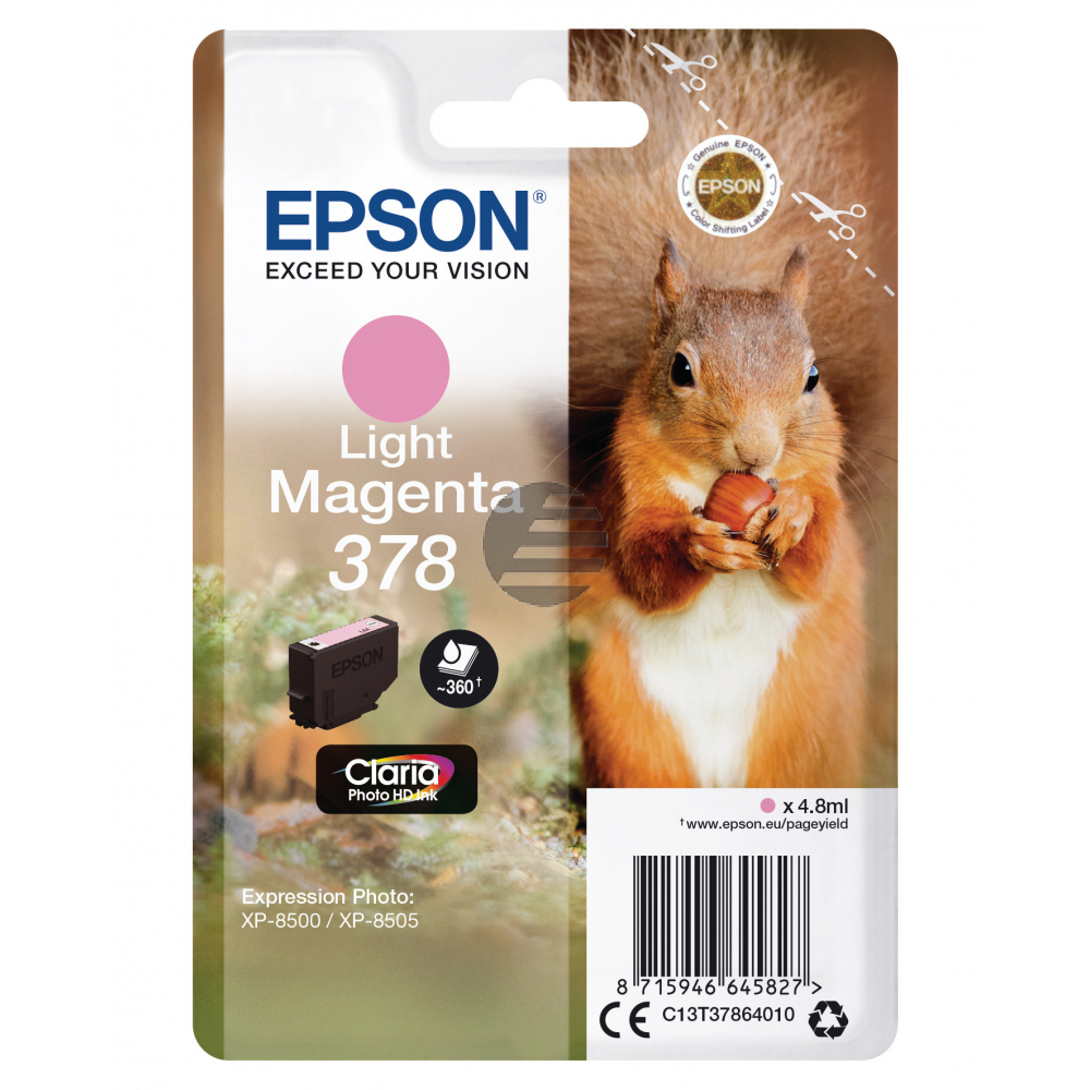 Epson Tintenpatrone magenta light (C13T37864010, 378)
