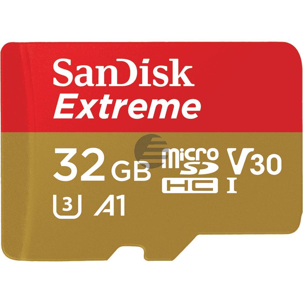 SANDISK MICRO SDHC SPEICHERKARTE 32GB SDSDQQ-032G-G46A mit Adapter