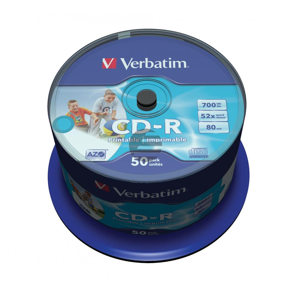 Verbatim CD-R 80min/700MB (50) 52 x /Spindel/Wide Printalbe Id Brand