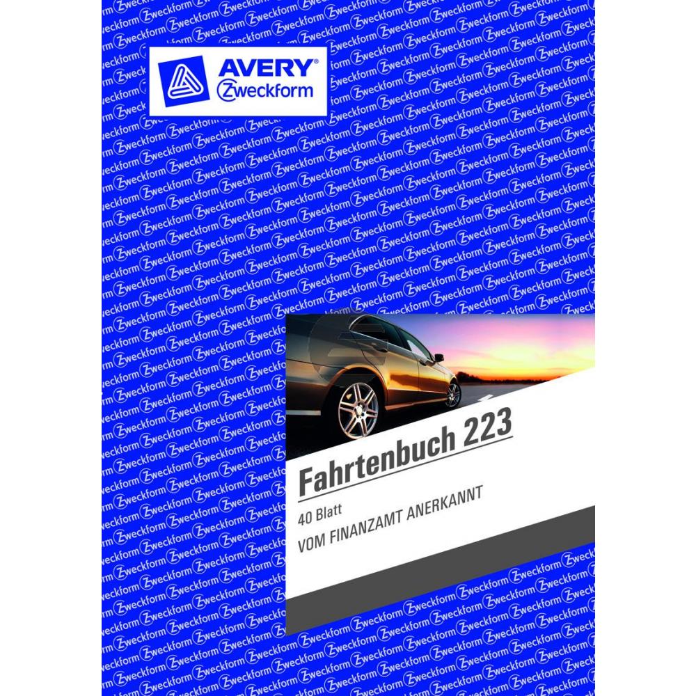 AZ Fahrtenbuch 223 A5 hoch weiß Inh.40 Blatt Avery Zweckform