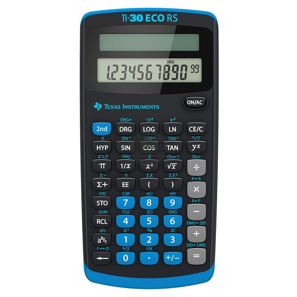 Ti Schulrechner Ti-30ECO Rs 79 x 153 x 18mm schwarz 10 Stellen Solar Texas Instruments