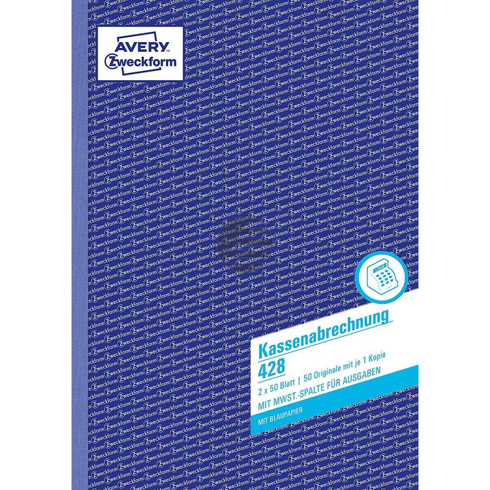 AZ Kassenabrechnung 428 A4 Hoch weiß/gelb Inh.2x50 Blatt Avery Zweckform AZ Kassenabrechnung 428 A4 Hoch weiß/gelb Inh.2x50 Blatt Avery Zweckform