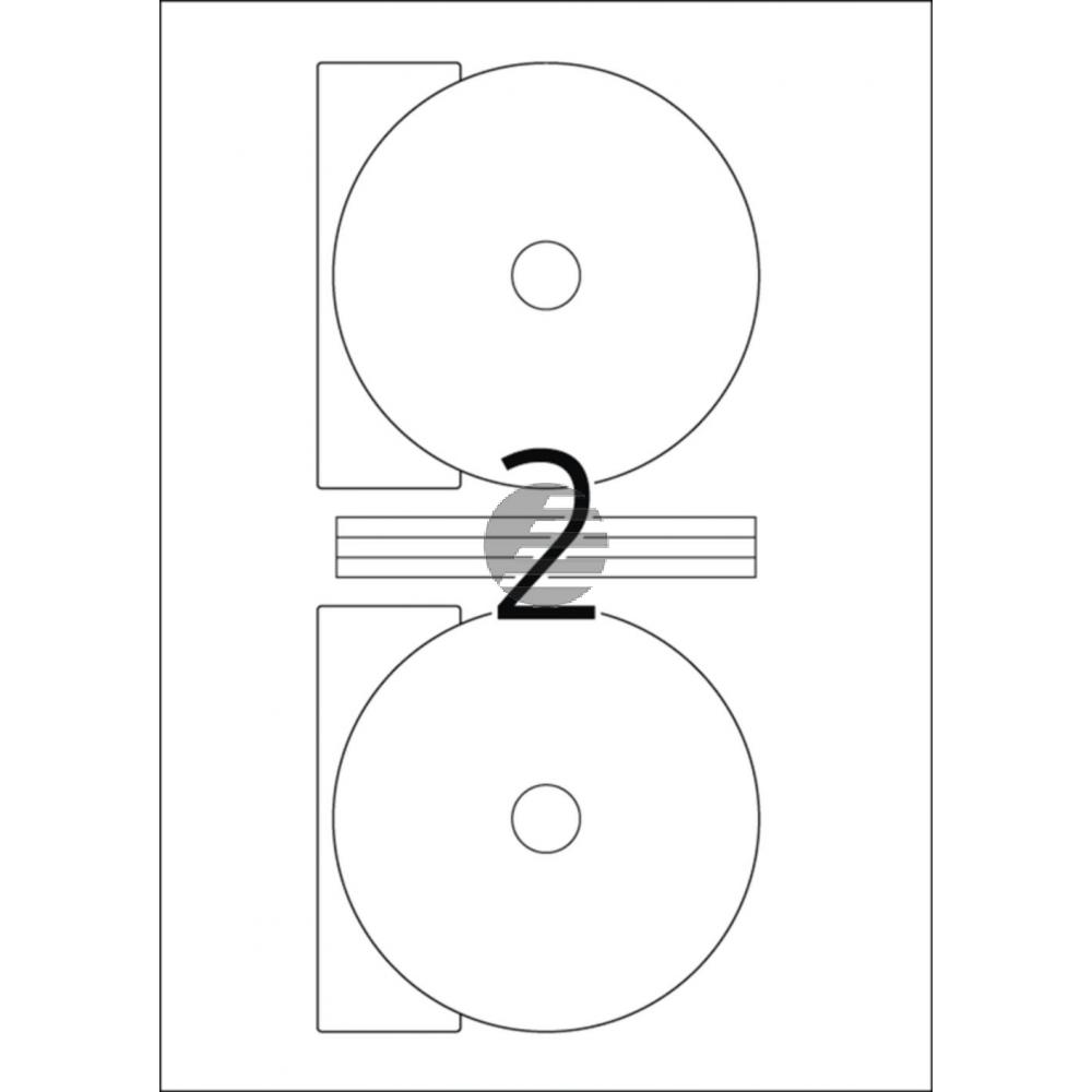 Herma CD-Etiketten Maxi A4 weiß ø 116 mm Papier matt Inh.50 blickdicht