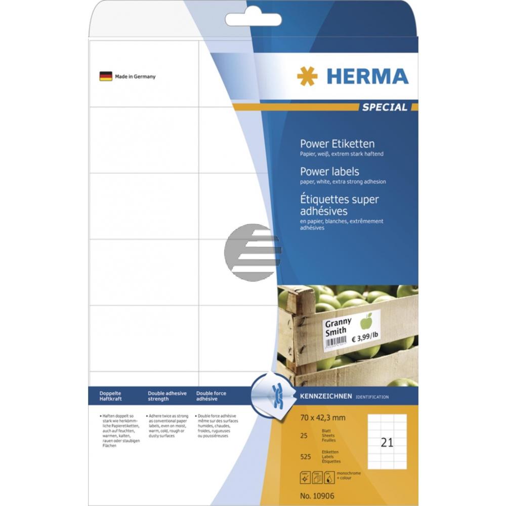 Herma Etiketten A4 weiß 70 x 42,3 mm stark haftend Inh.525