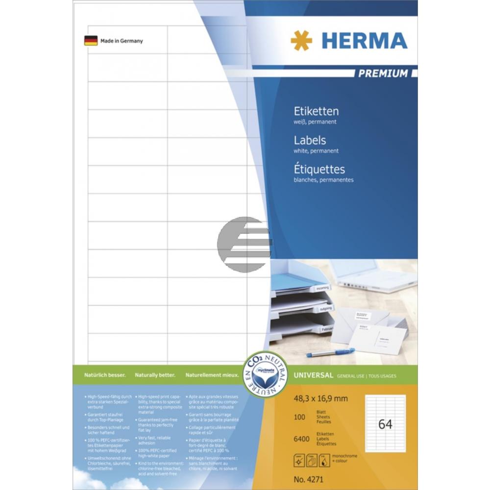 Herma Etiketten Superprint umlauf. Rand weiß 48,3 x 16,9 mm Inh.640