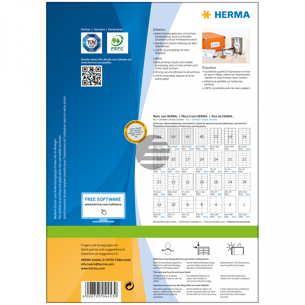 Herma Etiketten Superprint weiß 70,0 x 36,0 mm Inh.2400