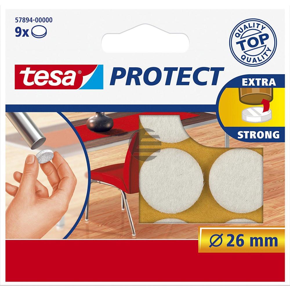 Tesa Protect Filzgleiter ø 26 mm weiß Inh.9