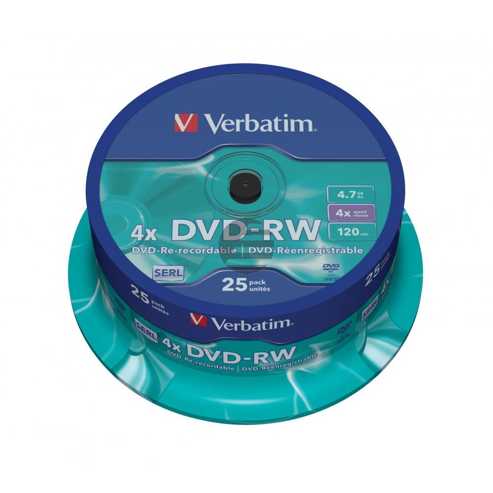 Verbatim DVD-RW 4,7 GB 4 x Inh.25 Spindel