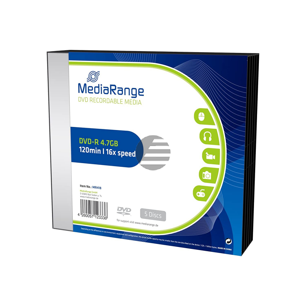 Mediarange DVD-R 4,7 GB 16 x (5) Slim Case