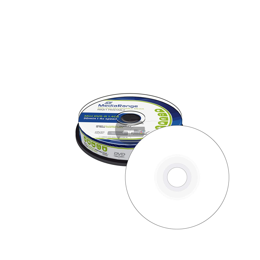 Mediarange DVD-R 1,4 GB 4 x (10) Cake Box white Inkjet
