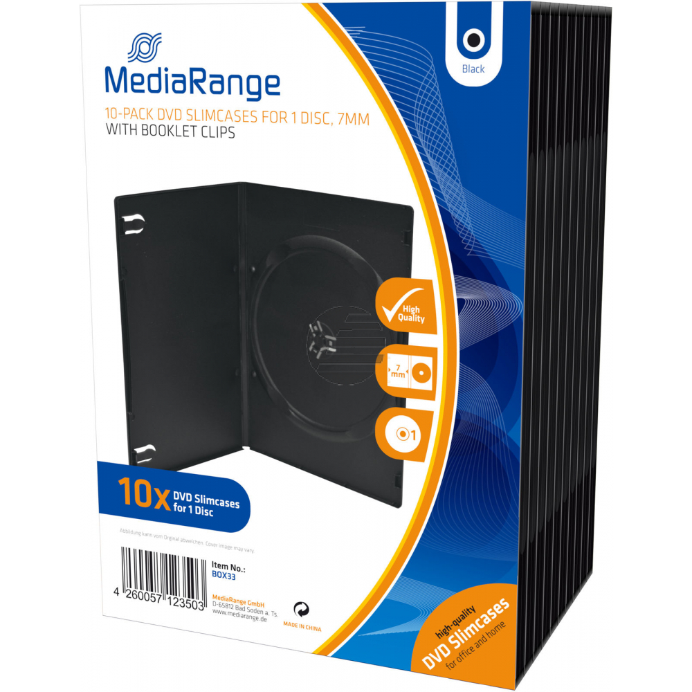 Mediarange DVD Slimcase (10) 7 mm black Single Retailpack