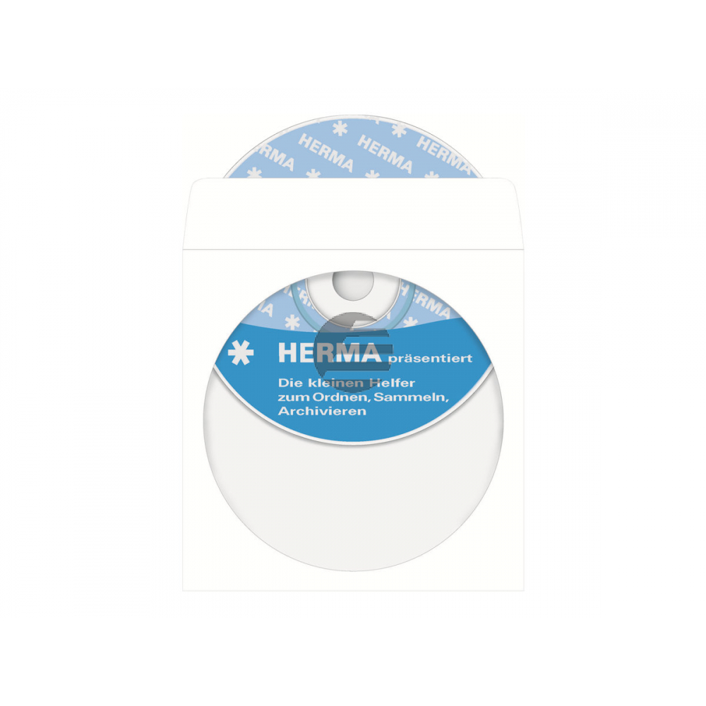 Herma CD/DVD-Papierhüllen weiß sk Fenster 124 x 124 mm