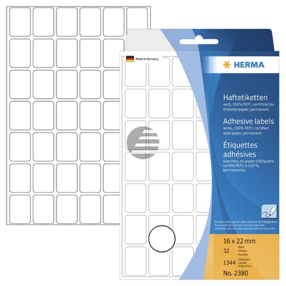 Herma Vielzwecketiketten weiß 16 x 22 mm Papier matt Inh.1344