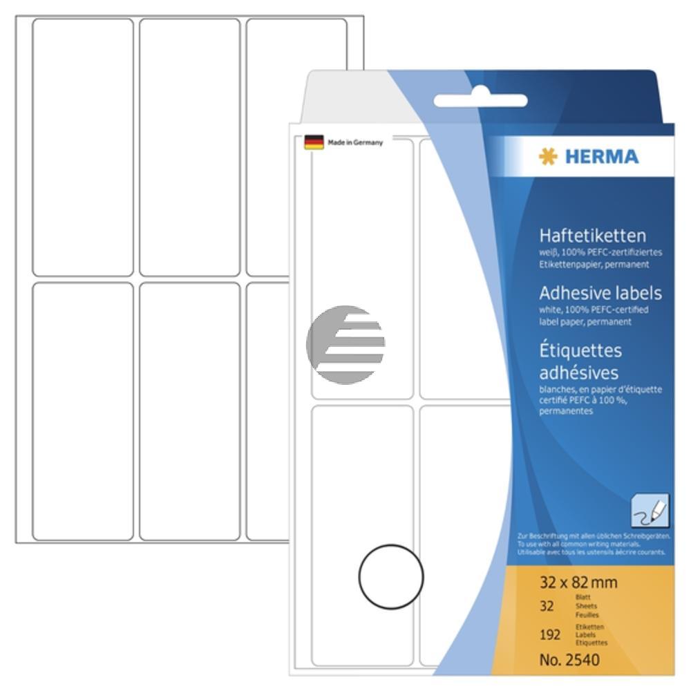 Herma Vielzwecketiketten weiß 32 x 82 mm Papier matt Inh.192
