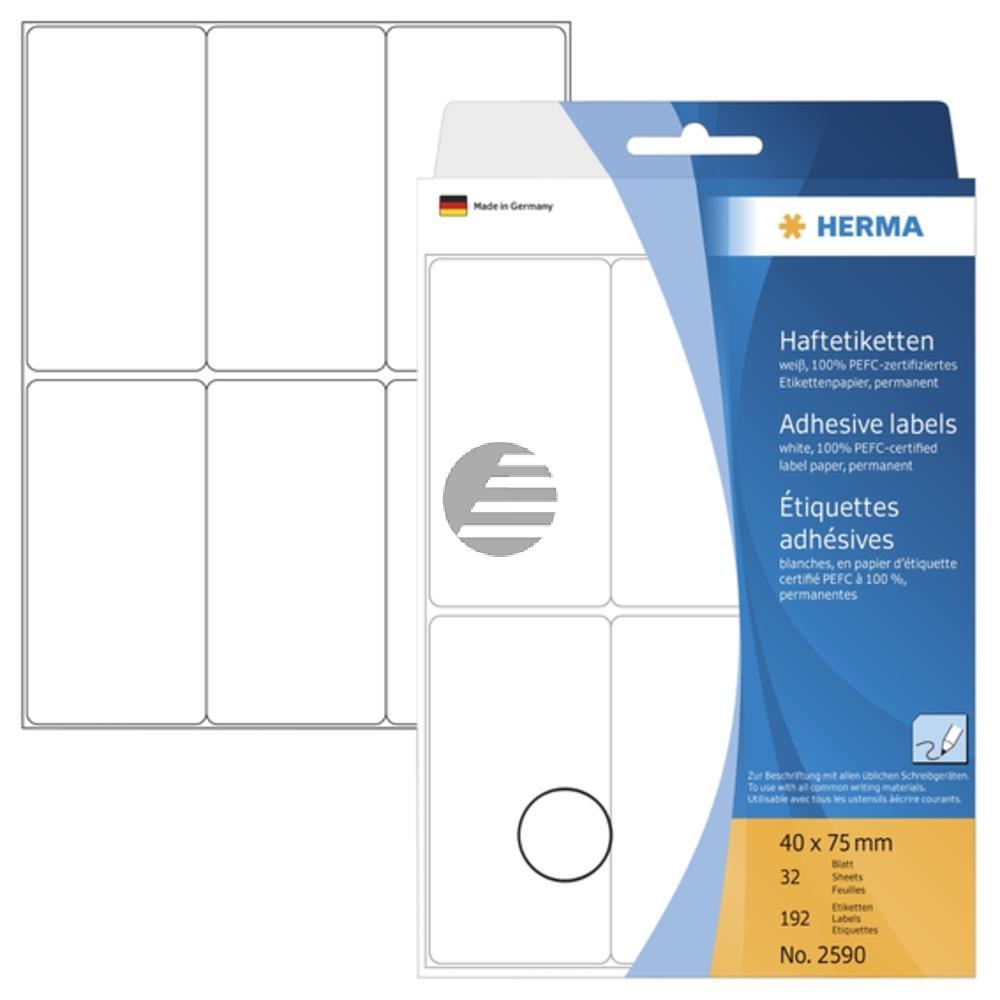 Herma Vielzwecketiketten weiß 40 x 75 mm Papier matt Inh.192
