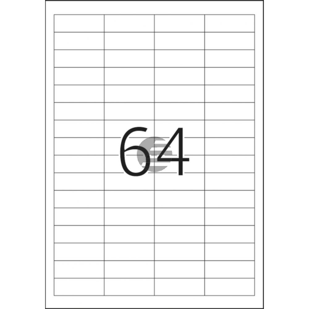 Herma Abdeck-Etiketten weiß 48,3 x 16,9 mm Papier blickdicht Inh. 1600