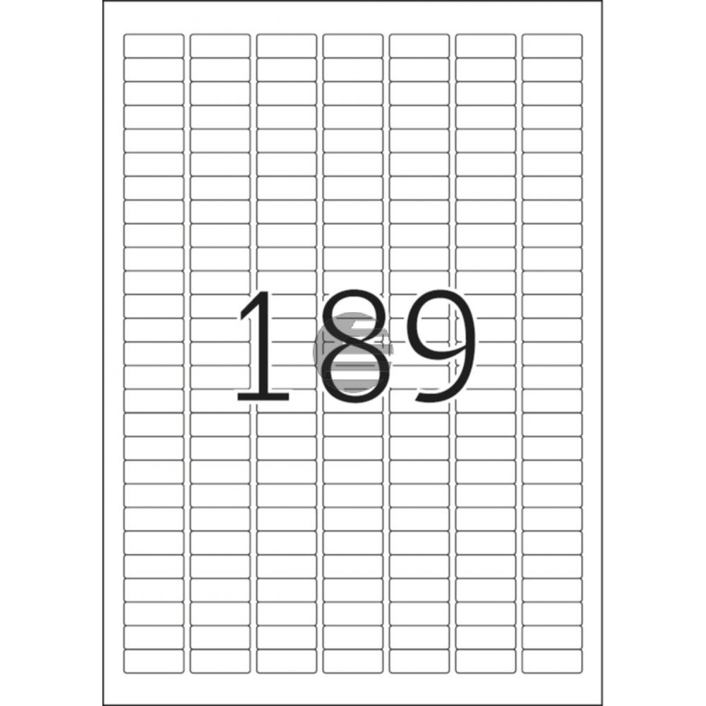 Herma Etiketten A4 weiß 25,4 x 10 mm Papier matt Inh.4725 25 Blatt