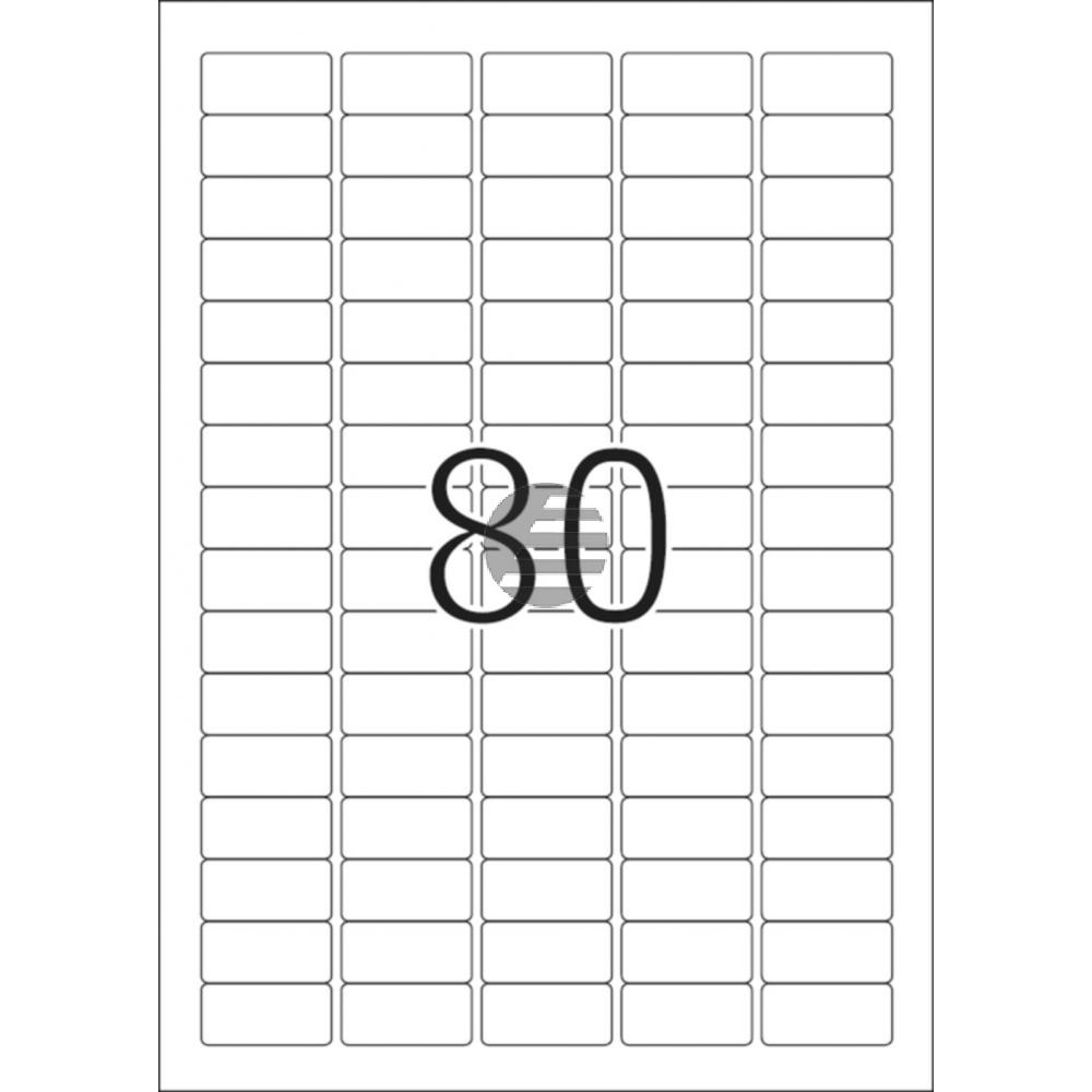 Herma Etiketten A4 weiß 35,6 x 16,9 mm Papier matt Inh.2000 25 Blatt
