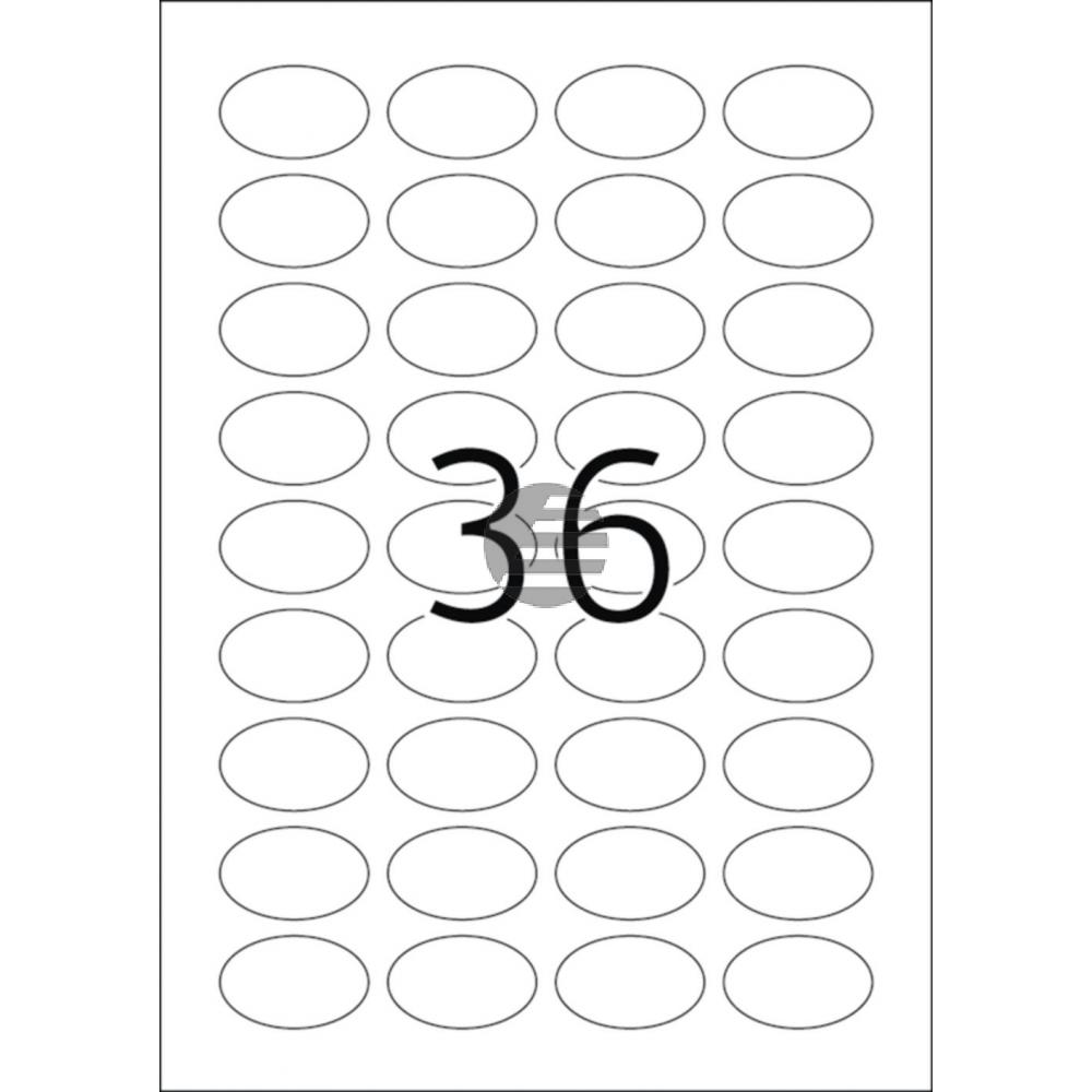 Herma Etiketten A4 weiß oval 40,6 x 25,4 mm Papier ablösbar Inh.900