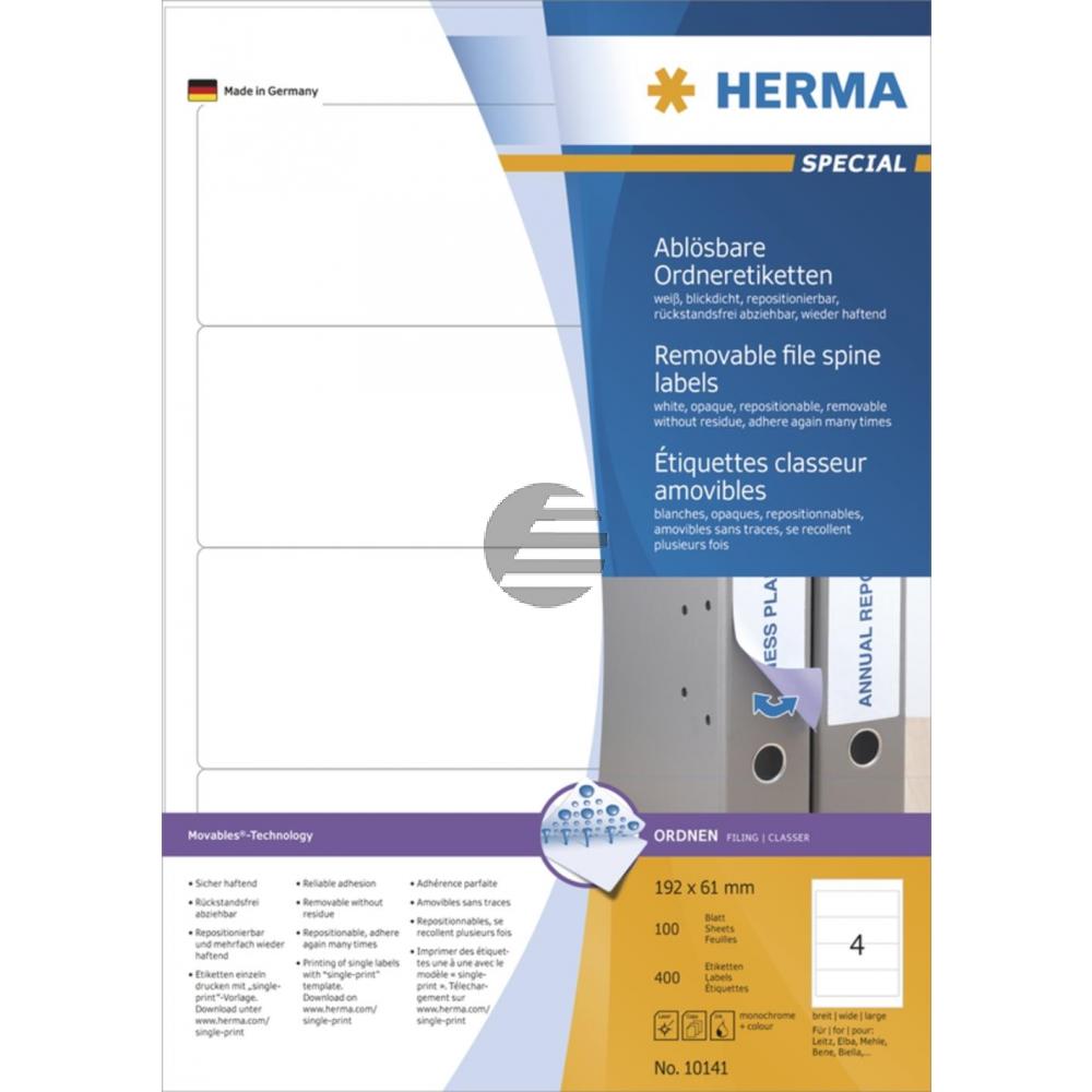 Herma Ordneretiketten weiß 192 x 61 mm ablösbar Papier Inh.400 St.