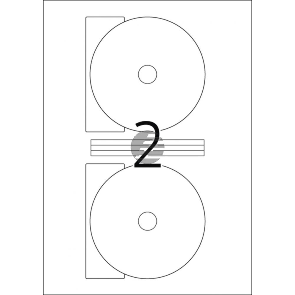 Herma CD-Etiketten Maxi A4 weiß ø 116 mm Papier matt Inh.20 blickdicht