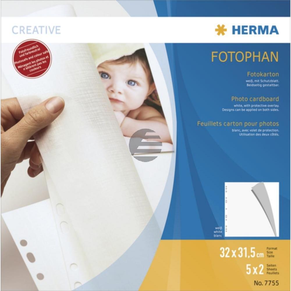 Herma Fotokarton weiß 320 x 315 mm Inh.5 Bl.