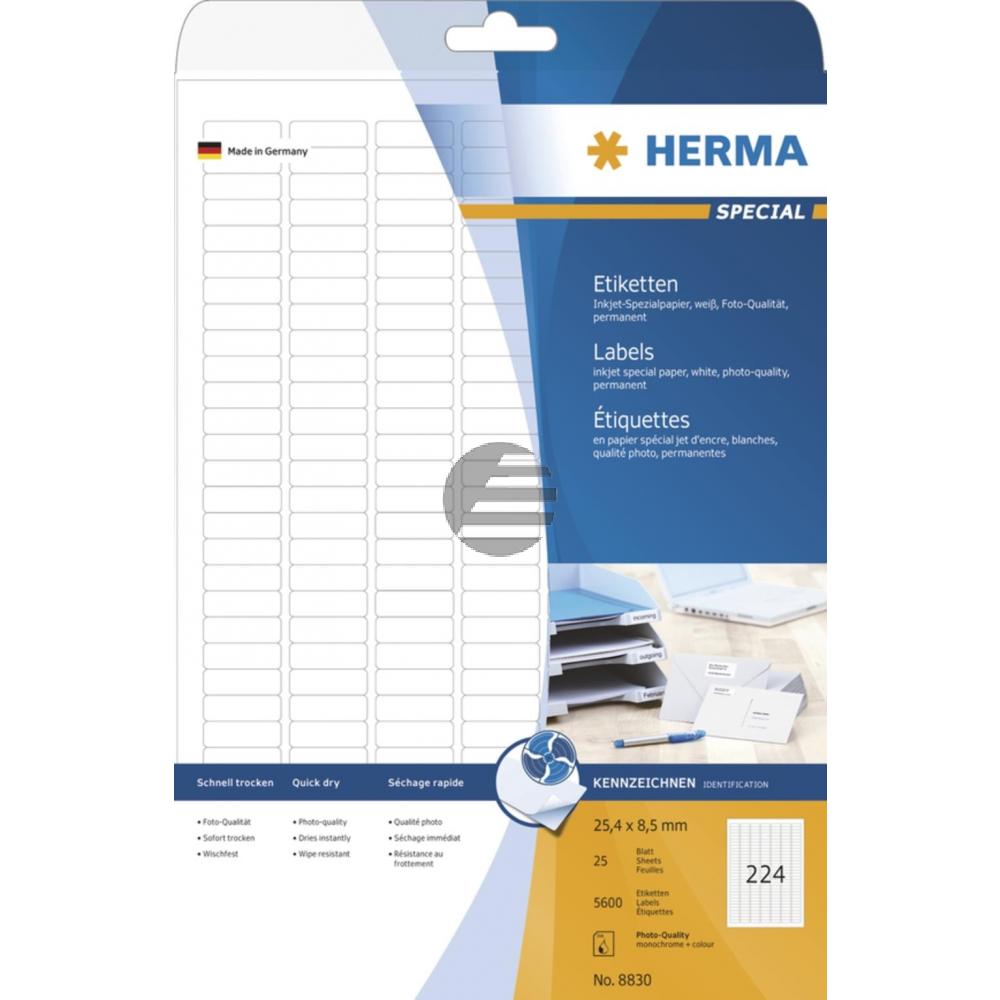 Herma Inkjet Etiketten A4 weiß 25,4 x 8,5 mm Papier matt Inh.5600