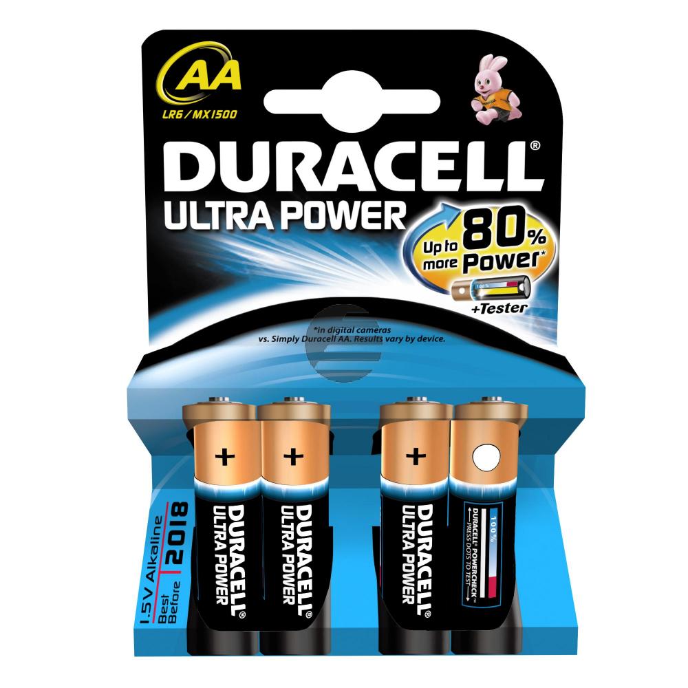 Duracell Batterie Ultra Power Mignon AA 4er-Pack 1,5 V Alkaline