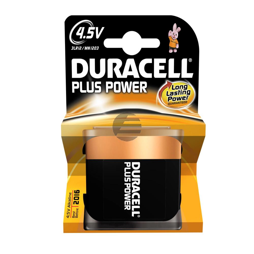 Duracell 4,5 V-Flachbatterie Plus Power 3LR12/MN1203