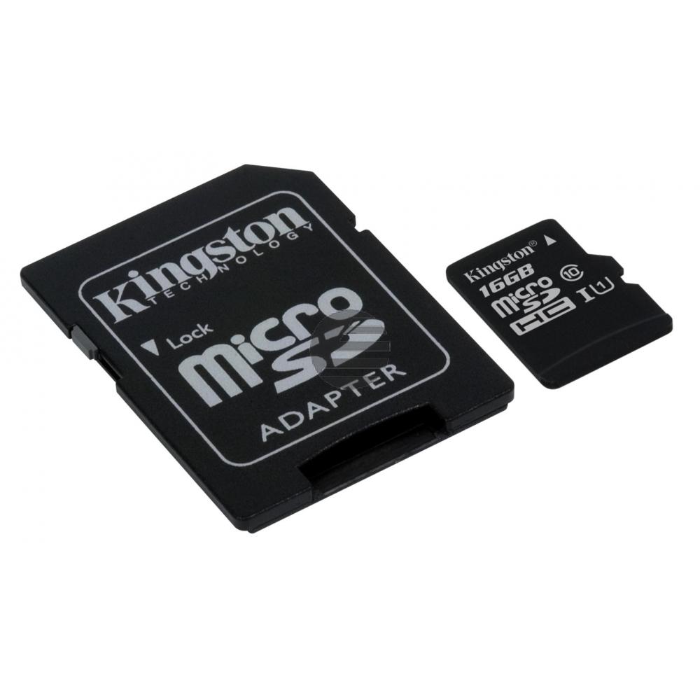 Kingston microSDHC-Card 16 GB class 10 UHS-I