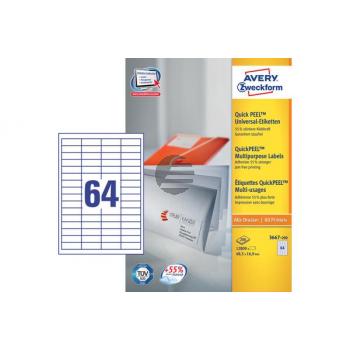 AVERY ZW. Etiketten 48,5×16,9mm 3667-200 weiss 12800 Stück AVERY ZW. Etiketten 48,5×16,9mm 3667-200 weiss 12800 Stück
