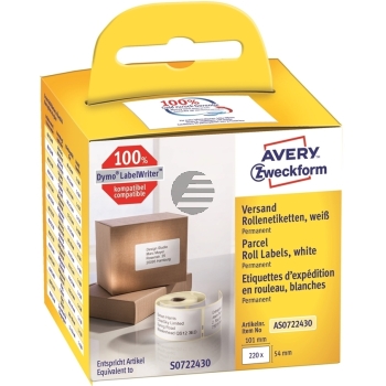 AVERY ZW. Versand-Etiketten 101x54mm AS0722430 weiss, Rolle 220 Stück