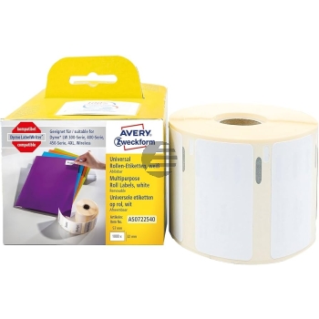 AVERY ZW. Universal-Etiketten 57x32mm AS0722540 weiss, Rolle 1000 Stück
