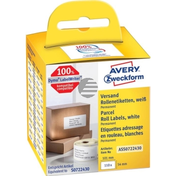 AVERY ZW. Versand-Etiketten 101x54mm ASS072243 weiss, Rolle 110 Stück