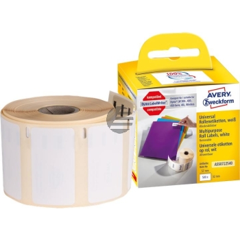 AVERY ZW. Universal-Etiketten 57x32mm ASS072254 weiss, Rolle 500 Stück