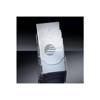 SIGEL Tischprospekthalter Acryl 3xA4 LH130 transparent 245x400x170mm
