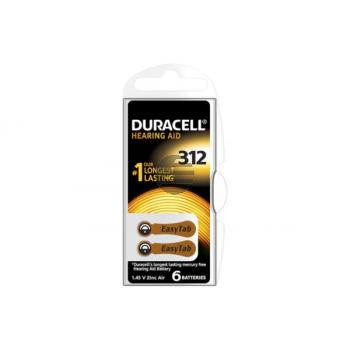 DURACELL Hörgeräte Batterie Easy Tab 4-077573 312Zinc Air D6,1.4V. 6 Stk.