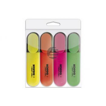 KORES BRIGHT LINER Textmarker-Set TM36140 4 Farben assortiert