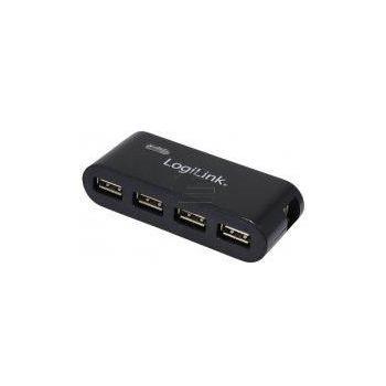 LogiLink USB 2.0 Hub 4-Port mit Netzteil schwarz