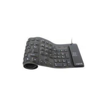 LogiLink Silikon Tastatur (flexibel, wasserfest, USB 2.0) schwarz